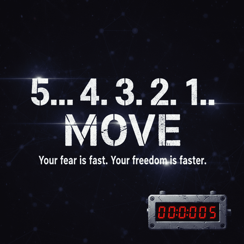 IT shows a counter 5.. 4... 3... 2... 1... Move!!!!